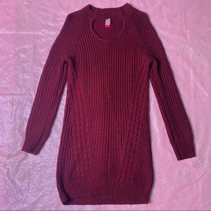 ♡ Knitted Maroon Sweater-Dress by ‘NOBO’ ♡